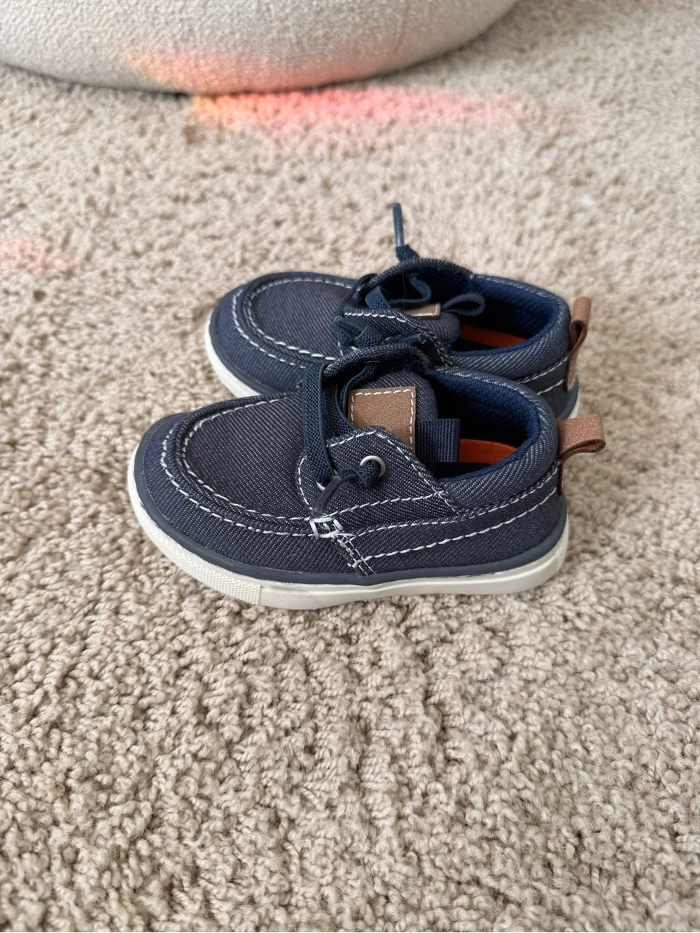 Nordstrom Navy and White Canvas Kids Boat Shoes
